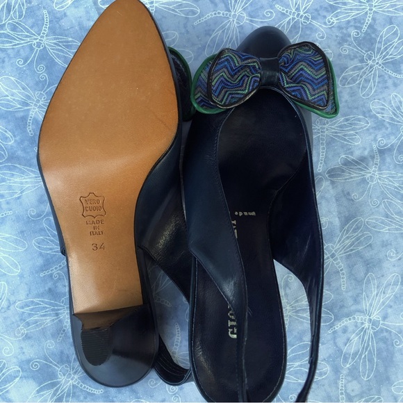 Giorgio Pacini Vintage Bow Slingback Pumps Made in Italy - Picture 4 of 8
